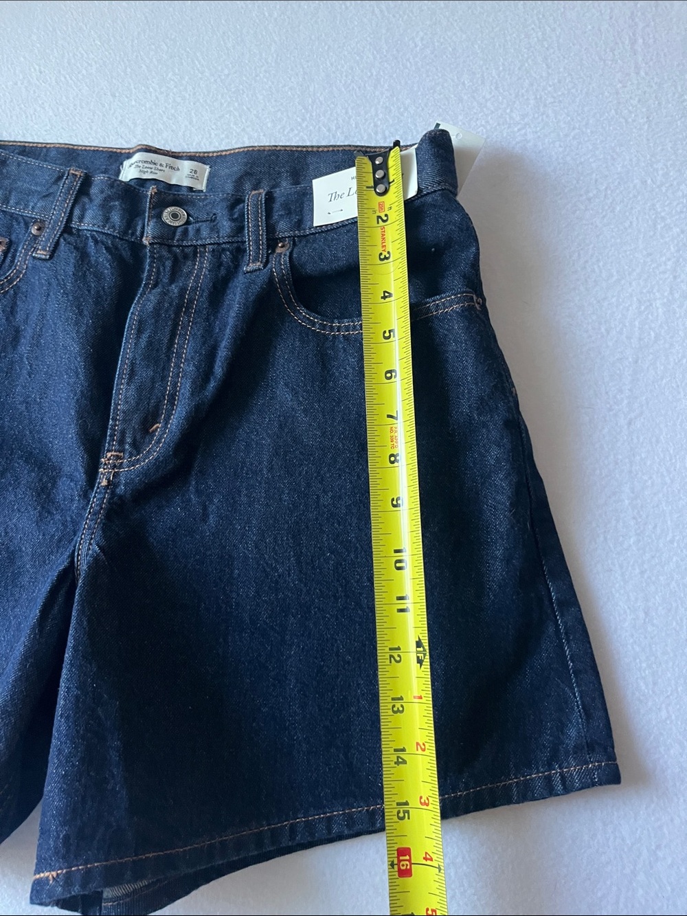 Abercrombie & Fitch Dark Indigo High Rise The Loose Short - Picture 6 of 10